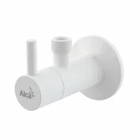 Ъглов смесител с филтър 1/2 инча x 3/8 инча, кръгъл, бял, ARV001B Alca