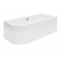 Асиметрична вана Besco Avita 180x80 см, лъскаво бяла, с десен монтаж