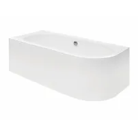Асиметрична вана Besco Avita 180x80 см, лъскаво бяла, с ляв монтаж