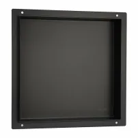 Balneo Wall-Box квадратен вграден рафт 30x30x7 см без рамка, четкано черно