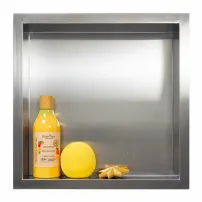Balneo Wall-Box квадратен вграден рафт 30x30x7 см, полирана неръждаема стомана