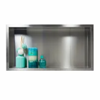 Balneo Wall-Box правоъгълен вграден рафт 60x30x7 см, полирана неръждаема стомана