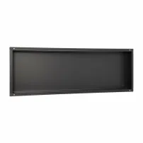Balneo Wall-Box правоъгълен вграден рафт 90x30x10 см без рамка, четкано черно