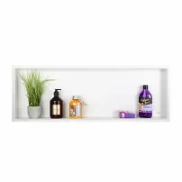 Balneo Wall-Box правоъгълен вграден рафт 90x30x7 см без рамка, матово бял