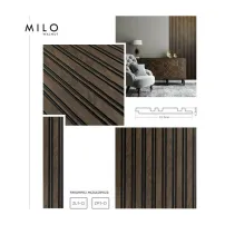 Десен оребрен краен панел Lamelio Milo с покритие от орех 2.6x270 см