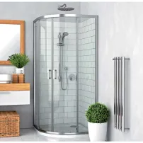 Душ кабина с полукръгло корито с плъзгащи се врати Roth Lega Line LLR2 900 90x90