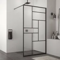 Душ кабина SanSwiss Easy STR4P Loft 73 матово черно 90x200 см 8 мм закалено стъкло