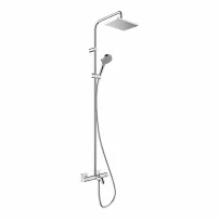 Душ колона с термостатичен смесител и чучур за вана Hansgrohe Vernis Shape 230 с 2 функции