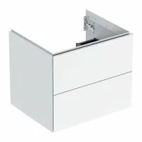 Geberit One лъскаво бял стенен шкаф 60 см с 2 чекмеджета
