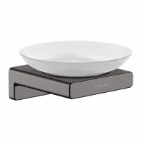 Hansgrohe AddStoris сапунерка с държач, черна - матиран хром