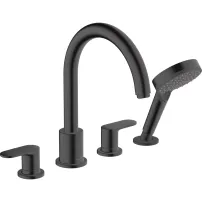 Hansgrohe Vernis Blend смесител за вана и душ с 4 елемента, черен, с душ комплект