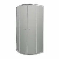 Invena Vitoria полукръгла душ кабина с плъзгащи се врати 80x80 хром графит стъкло