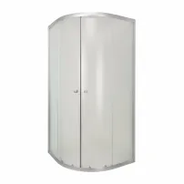 Invena Vitoria полукръгла душ кабина с плъзгащи се врати 80x80 хром матово стъкло