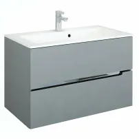 Комплект стенен шкаф и мивка Oristo Silver MDF сив, 90 см