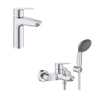 Комплект за душ Grohe Start с хромиран смесител за умивалник, смесител за вана и душ