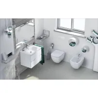 Комплект за окачена тоалетна чиния Ideal Standard Tesi с капак с плавно затваряне и окачено биде