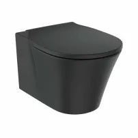 Комплект за окачване на тоалетна чиния Ideal Standard Connect Air AquaBlade, матово черно, с тънък капак с плавно затваряне