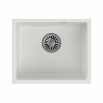 Композитна мивка за под плот Quadron Pop Alec 40 бяла - неръждаема стомана 46x38 см