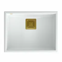 Композитна мивка за под плот Quadron Unique David 50 бяло - златисто 55x42 см