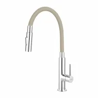Кухненски смесител Ferro Zumba Slim 2F, бежов, с гъвкав чучур