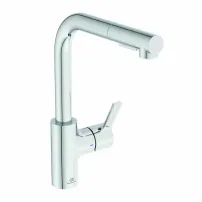 Кухненски смесител с издърпващ се душ Ideal Standard Gusto 295 гланцов хром 2 вида струя