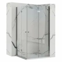 Квадратна душ кабина с плъзгащи се врати Rea Fold N2 модулна 100x100 хром