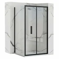 Квадратна душ кабина със сгъваема врата Rea Rapid Fold 90x90 черна