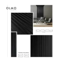 Ляв оребрен краен панел Lamelio Olmo черно покритие 4.2x270 см