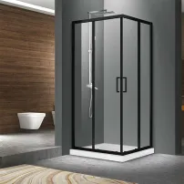 Mediterraneo Hector Черна квадратна душ кабина с плъзгащи се врати 90x90 черна 200 см