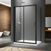 Mediterraneo Iris N правоъгълна душ кабина с плъзгаща се врата 100x80 черна
