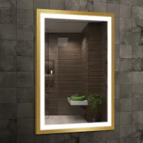 Обръщащо се огледало с LED осветление Venti Luxled gold 60 см x 80 см