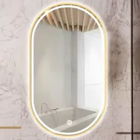 Огледало с осветление и размразител Fluminia Dali-Gold 50 см