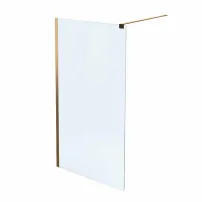 Параван за душ кабина Massi Walk In Fix златен 120x195 см прозрачно стъкло