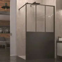 Параван за душ кабина SanSwiss Easy STR4P Loft 69 матово черно 80x200 см 8 мм закалено стъкло