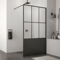 Параван за душ кабина SanSwiss Easy STR4P Loft 76 матово черно 120x200 см 8 мм закалено стъкло
