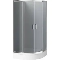Полукръгла душ кабина Deante Funkia с плъзгащи се врати 80x80x185 см хромирано покритие