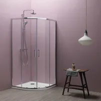 Полукръгла душ кабина с плъзгащи се врати Kolpasan Eco Quat 90x90