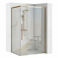 Правоъгълна душ кабина Rea Solar с плъзгаща се врата 90x120 златна