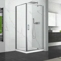 Правоъгълна душ кабина с въртяща се врата Mediterraneo Andina 100x80 хром