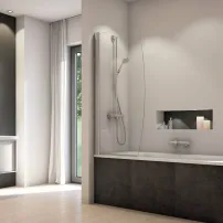 SanSwiss Solino SOLB1 параван за вана хром 85x150 см, закалено стъкло 6 мм