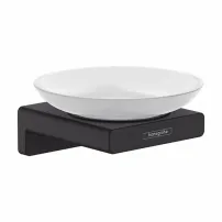 Сапунерка с държач Hansgrohe AddStoris бяла - черна