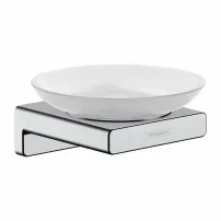 Сапунерка с държач Hansgrohe AddStoris гланциран хром