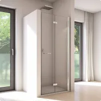 Сгъваема врата за ниша SanSwiss Solino SOLF1 90 см стъкло 6 мм хром дясна