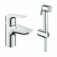 Смесител за мивка Grohe BauEdge New S с хигиеничен душ, хром