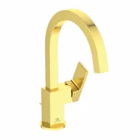Смесител за умивалник Ideal Standard Atelier Extra, въртящ се чучур, златист цвят, с изскачащ клапан