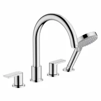 Смесител за вана и душ Hansgrohe Vernis Shape с 4 елемента, гланциран хром