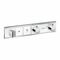 Термостатичен смесител за душ Hansgrohe RainSelect бял - хром с 2 функции и портиер
