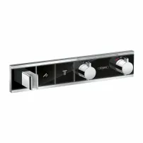 Термостатичен смесител за душ Hansgrohe RainSelect черен - хром с 2 функции и портиер