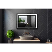 Venti Nano LED огледало с подсветка, черно, 80 см x 60 см