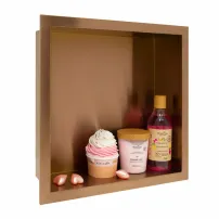 Вграден рафт Balneo Wall-Box квадратен 30x30x10 см, матово медно покритие